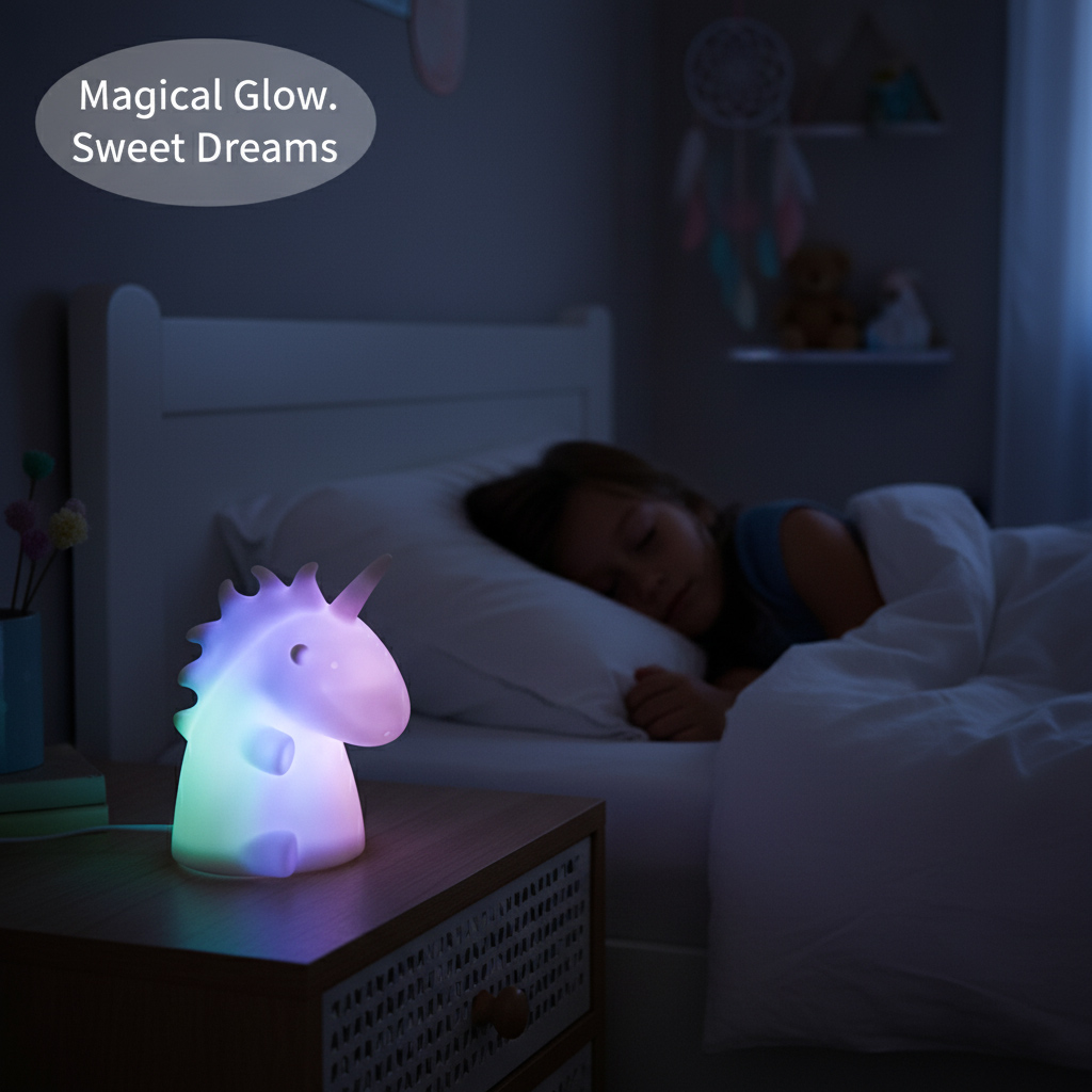 Mitmevärviline ükssarvikukujuline lamp