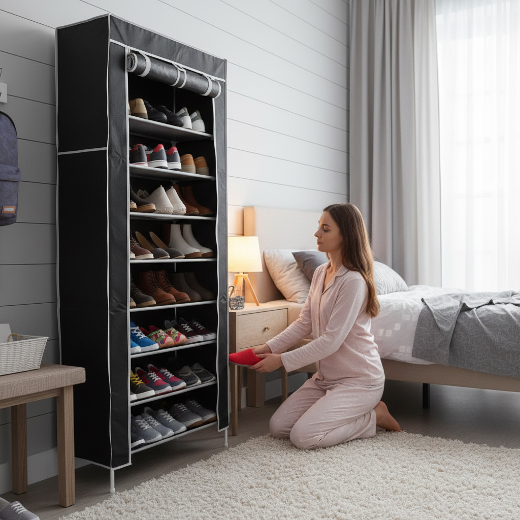 Lõuendist jalatsiriiul