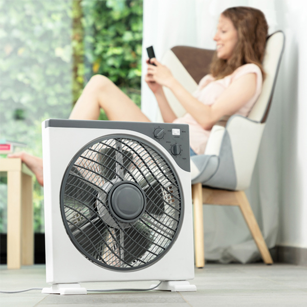 30 cm põrandaventilaator valge ja halli värviga, 50 W