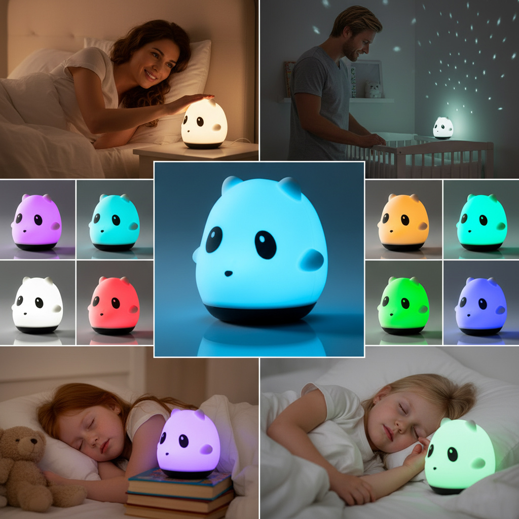 Laetav pandakujuline öölamp